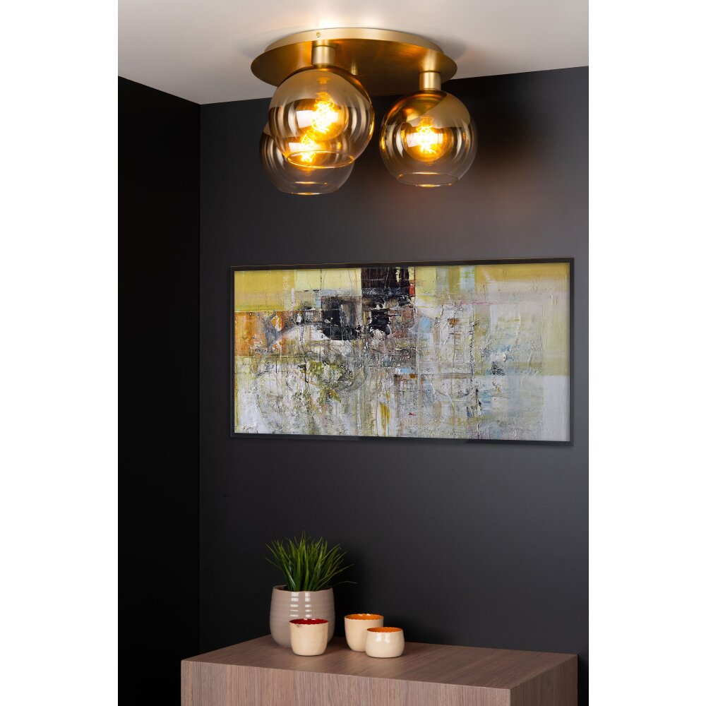 Plafonnier Lucide MARIUS Laiton, 3 lumières main product photo
