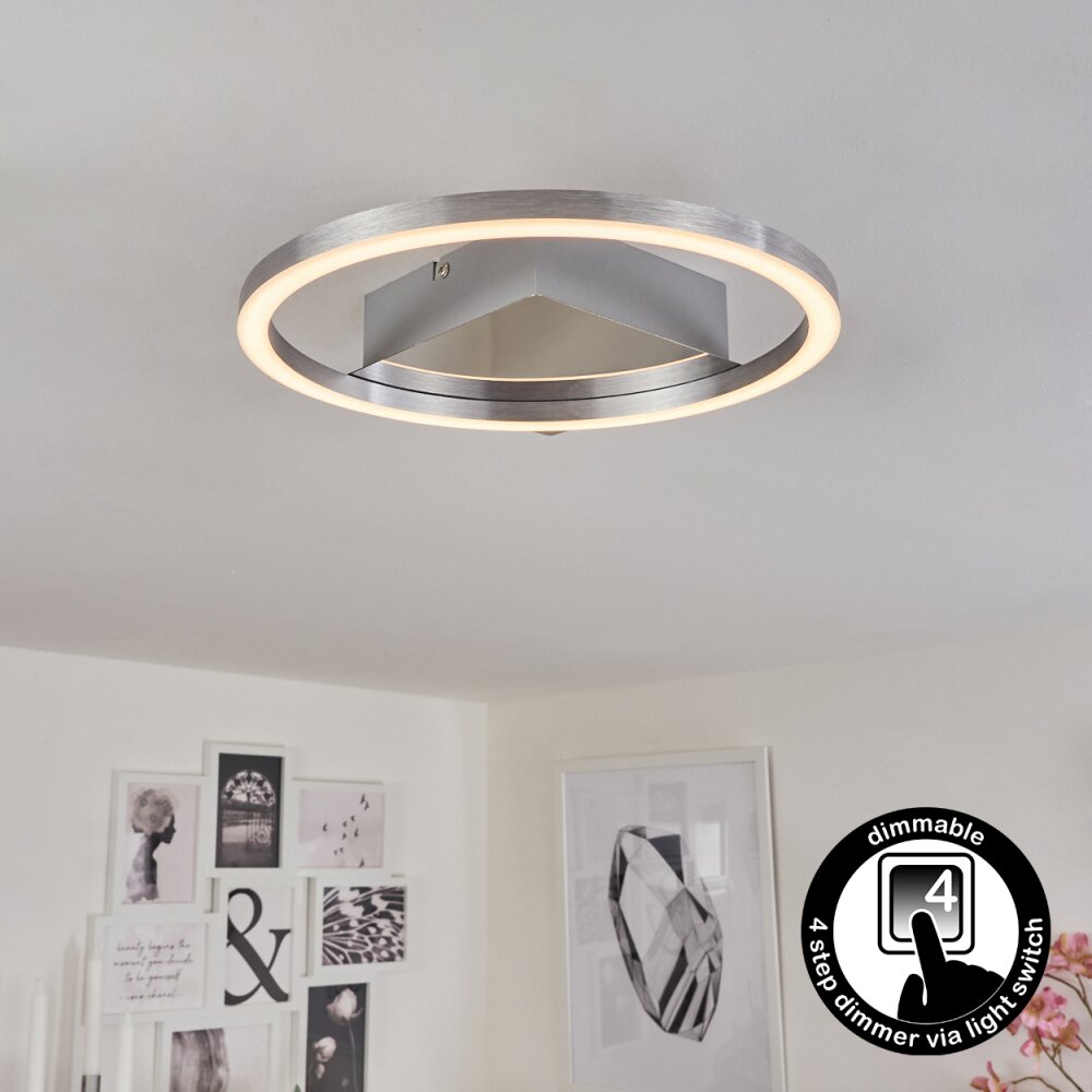 Plafonnier Buren LED Nickel mat, 1 lumière main product photo