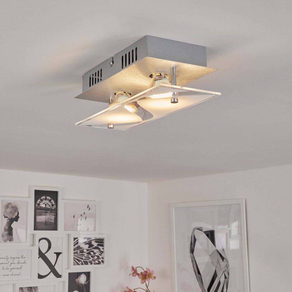 Plafonnier Liestal LED Nickel mat, 2 lumières main product photo