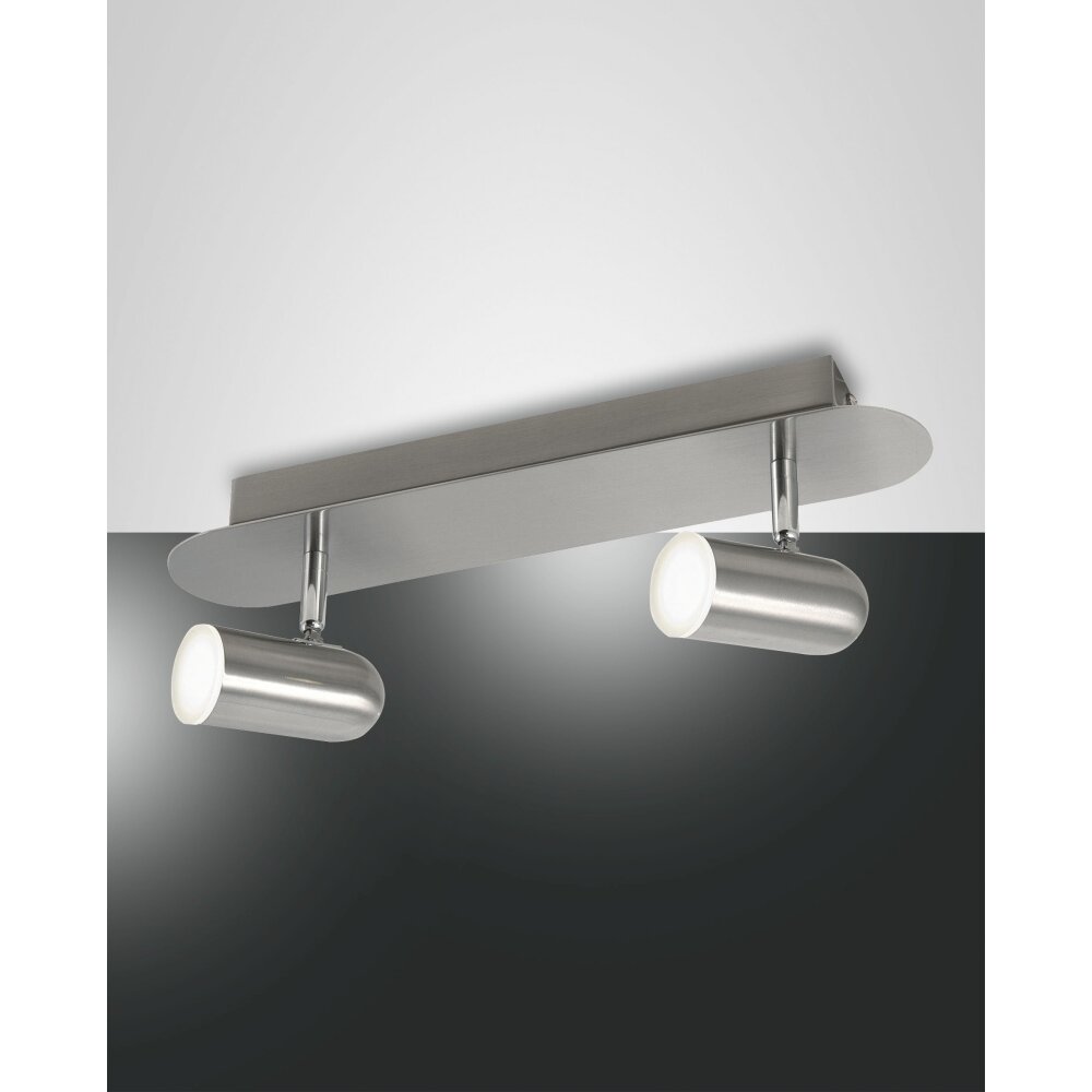 Plafonnier Fabas Luce Spotty LED Nickel mat, 2 lumières main product photo