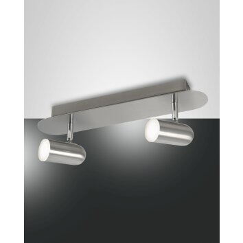 Plafonnier Fabas Luce Spotty LED Nickel mat, 2 lumières