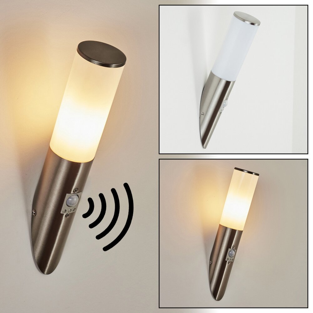 Applique murale d'extérieur Caserta Nickel mat, 1 lumière, Détecteur de mouvement main product photo