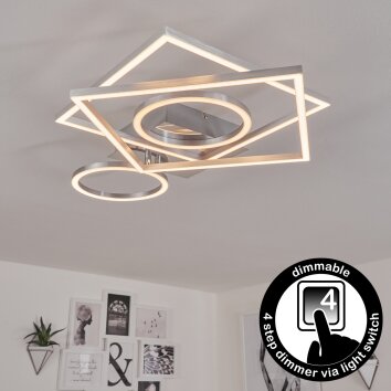 Plafonnier Buren LED Nickel mat, 1 lumière