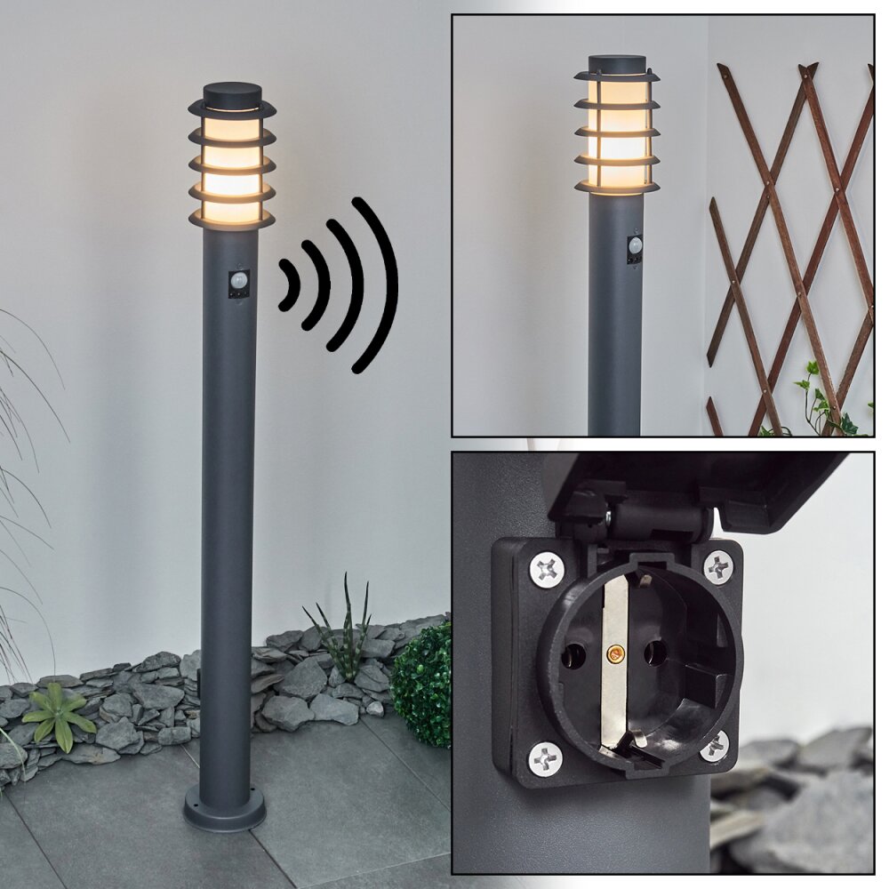 Borne lumineuse Tunes Anthracite, 1 lumière, Détecteur de mouvement main product photo