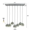 Suspension Eidanger Argent Oxydé, 7 lumières