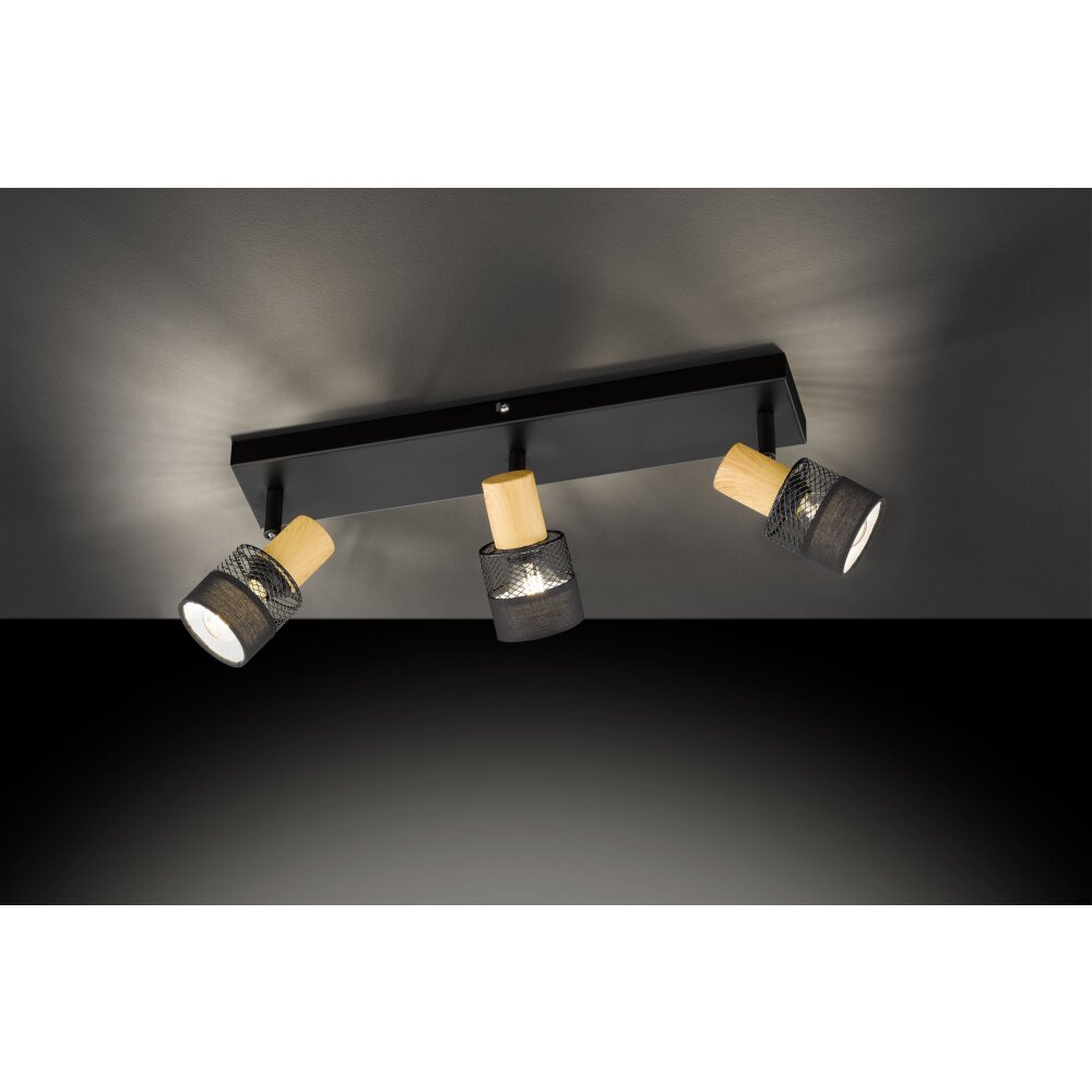 Plafonnier Wofi-Leuchten DORAL Noir, 3 lumières main product photo