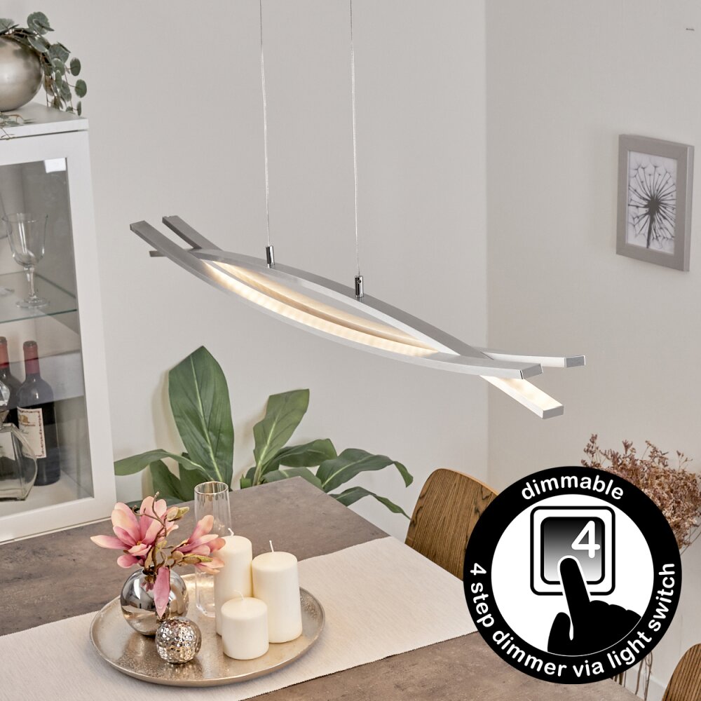 Suspension Bernese LED Nickel mat, 3 lumières main product photo
