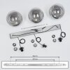 Suspension Leissigen Argent Oxydé, 3 lumières