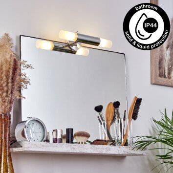 lampe miroir Morges LED Brun foncé, Nickel mat, 2 lumières