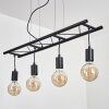 Suspension Susillon Noir, 4 lumières