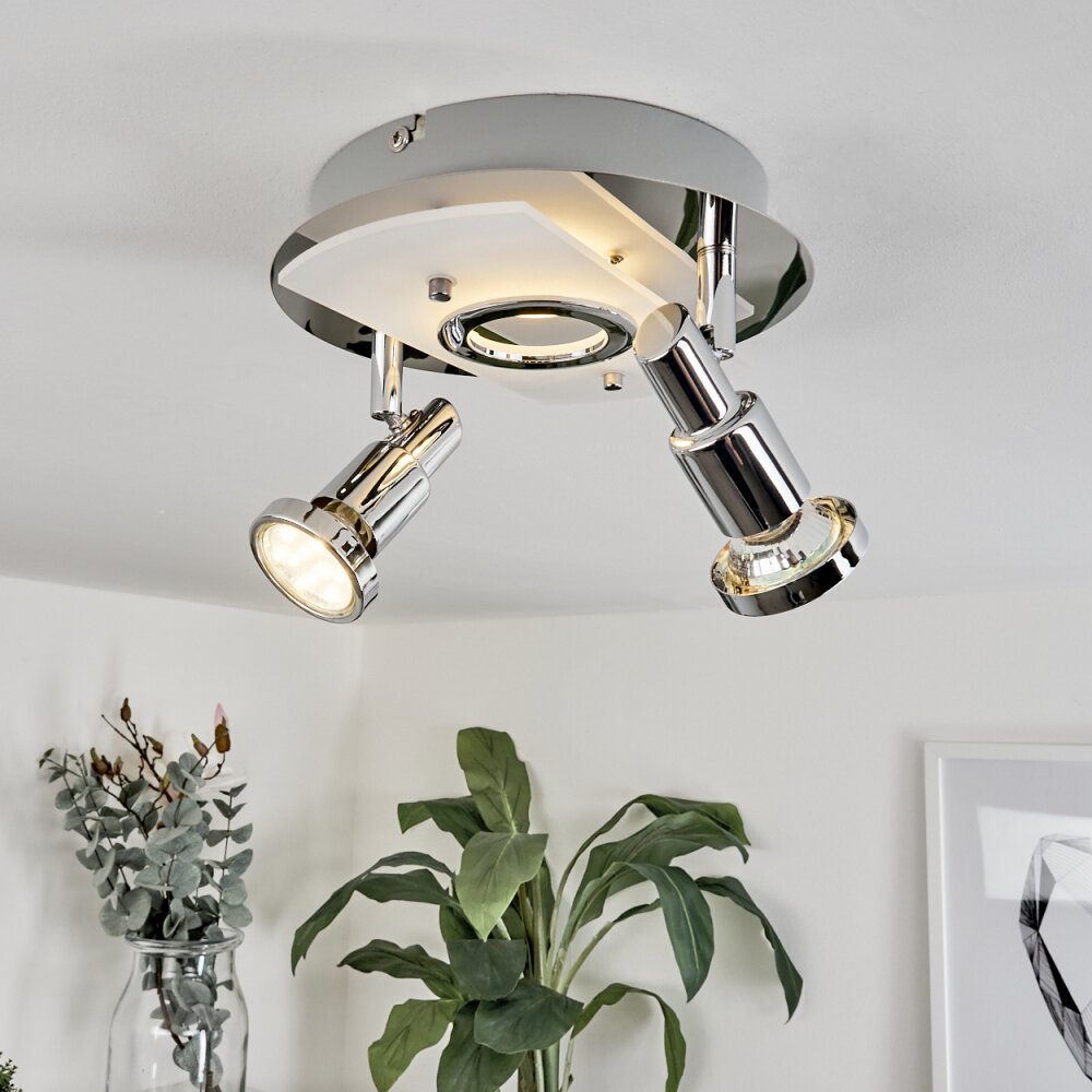 Plafonnier Morges LED Chrome, Nickel mat, 2 lumières main product photo