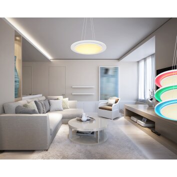 Suspension Globo MURPHY LED Blanc, 1 lumière, Télécommandes, Changeur de couleurs