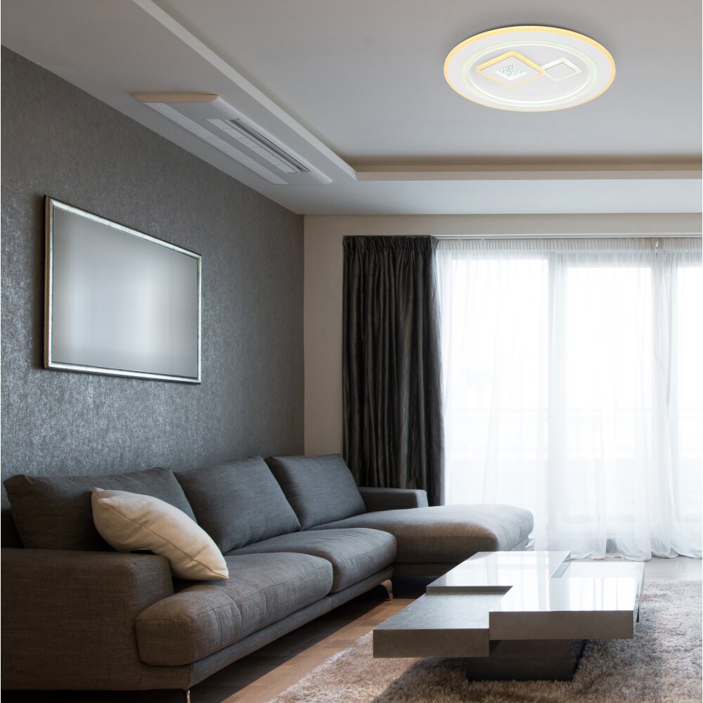 Plafonnier Globo VALERIA LED Chrome, Blanc, 1 lumière, Télécommandes main product photo
