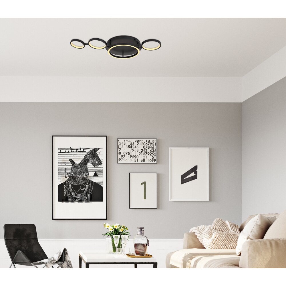 Plafonnier Globo ANTONIUS LED Noir, 1 lumière main product photo