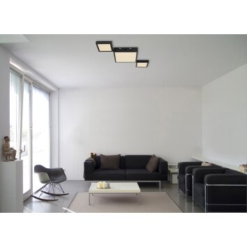 Plafonnier Globo BURKHARD LED Noir, 1 lumière