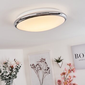 Spot de plafond LED Brilliant Leuchten Chrome, Nickel mat, Blanc G32434/77