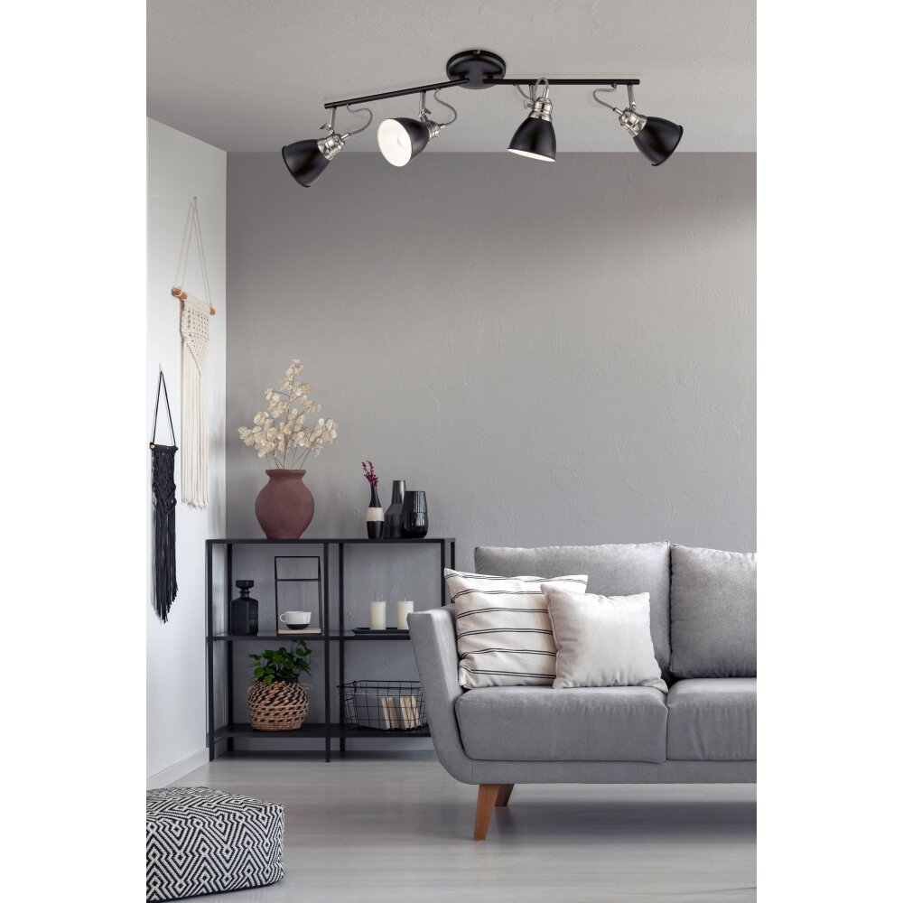 Plafonnier Fischer-Honsel Wales Noir, 4 lumières main product photo