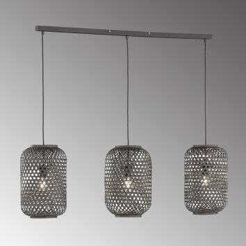 Suspension SCHÖNER-WOHNEN-Kollektion Calla Noir, 3 lumières