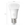 LED E27 9,5 Watt 2700 Kelvin 1055 Lumen Philips Hue White