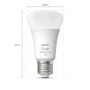 LED E27 9 Watt 2200 - 6500 Kelvin 806 Lumen Philips Hue White & Color Ambiance