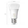 LED E27 8 Watt 2200 - 6500 Kelvin 806 Lumen Philips Hue White Ambiance