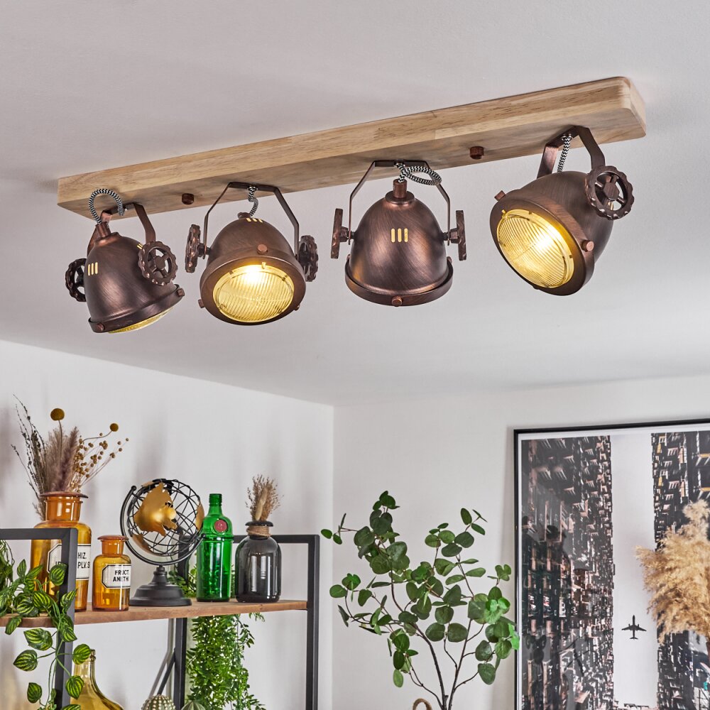 Plafonnier Herford Bronze, Écru, 4 lumières main product photo