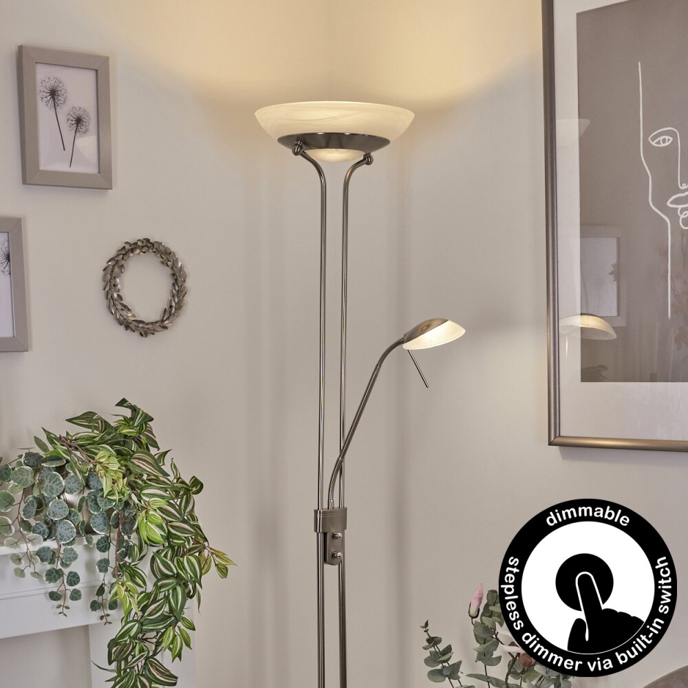 Lampadaire Biot LED Nickel mat, 2 lumières main product photo