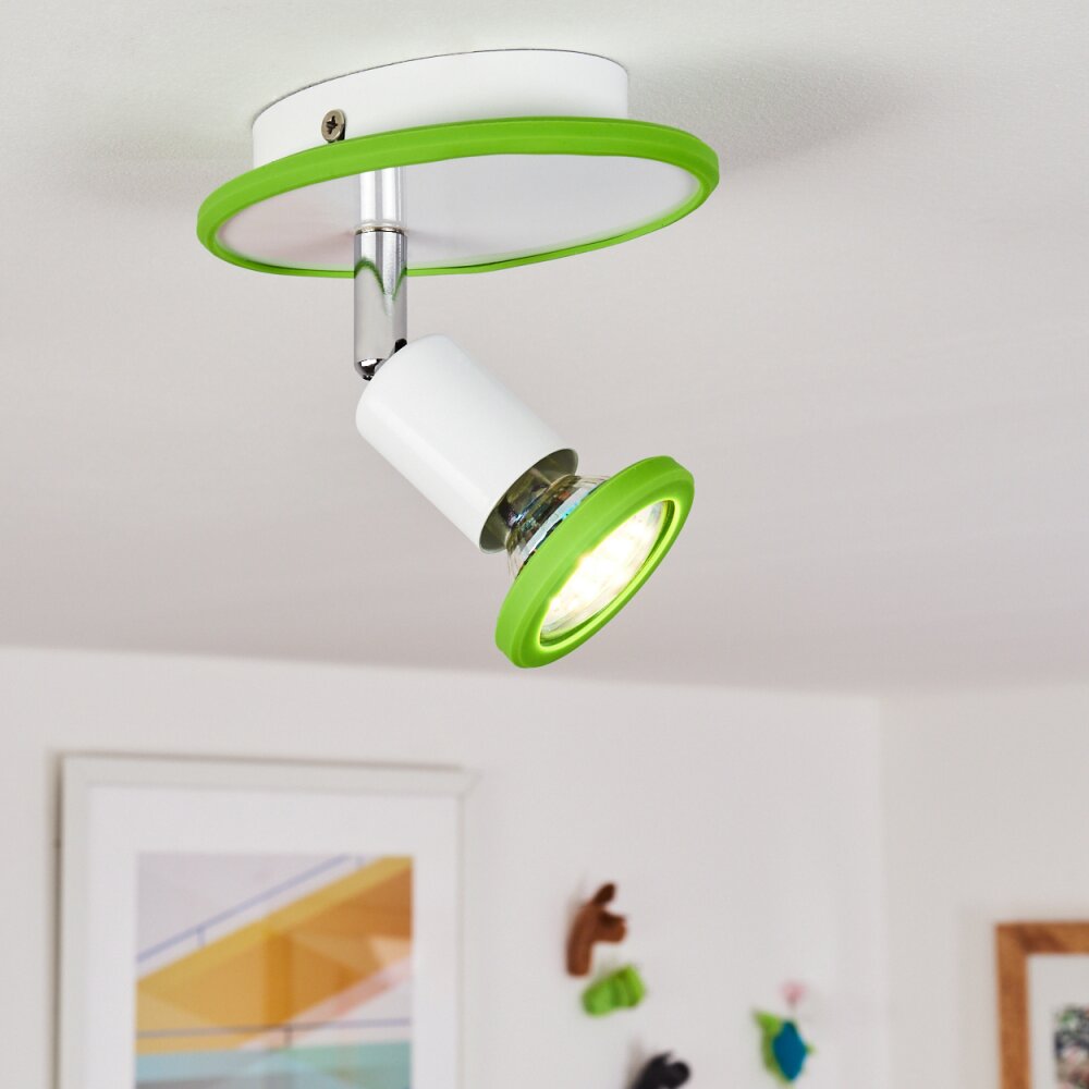 Plafonnier Cabri LED Chrome, Vert, Blanc, 1 lumière main product photo