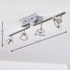 Plafonnier Marsen LED Nickel mat, 4 lumières, Télécommandes, Changeur de couleurs