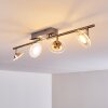 Plafonnier Marsen LED Nickel mat, 4 lumières, Télécommandes, Changeur de couleurs
