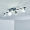 Plafonnier Marsen LED Nickel mat, 4 lumières, Télécommandes, Changeur de couleurs