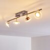Plafonnier Marsen LED Nickel mat, 4 lumières, Télécommandes, Changeur de couleurs