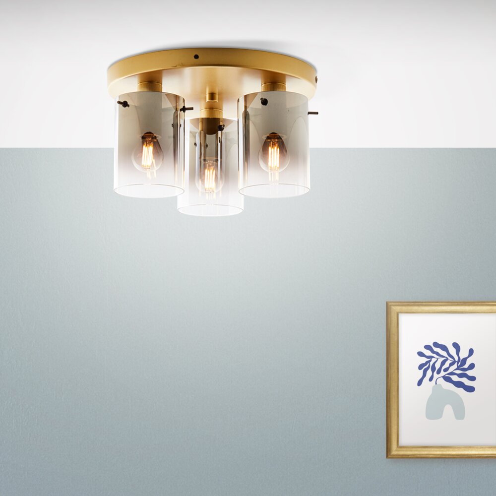 Plafonnier Brilliant Osaki Or, 3 lumières main product photo