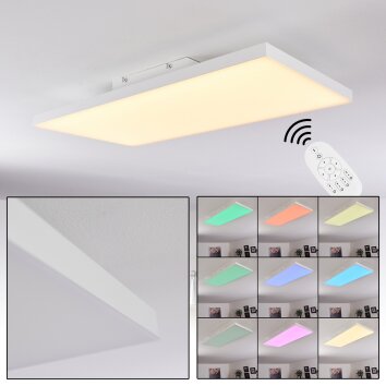 Plafonnier Buenaventura LED Blanc, 1 lumière, Télécommandes, Changeur de couleurs