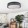 Plafonnier Cachalot LED Cuivre, Noir, 1 lumière, Télécommandes, Changeur de couleurs