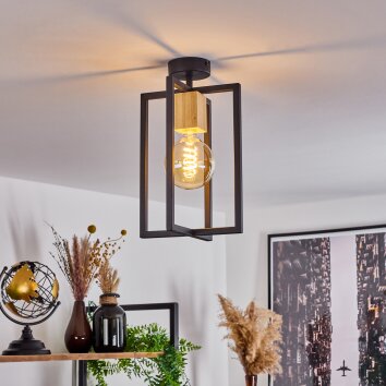Plafonnier Bergo Noir, 1 lumière