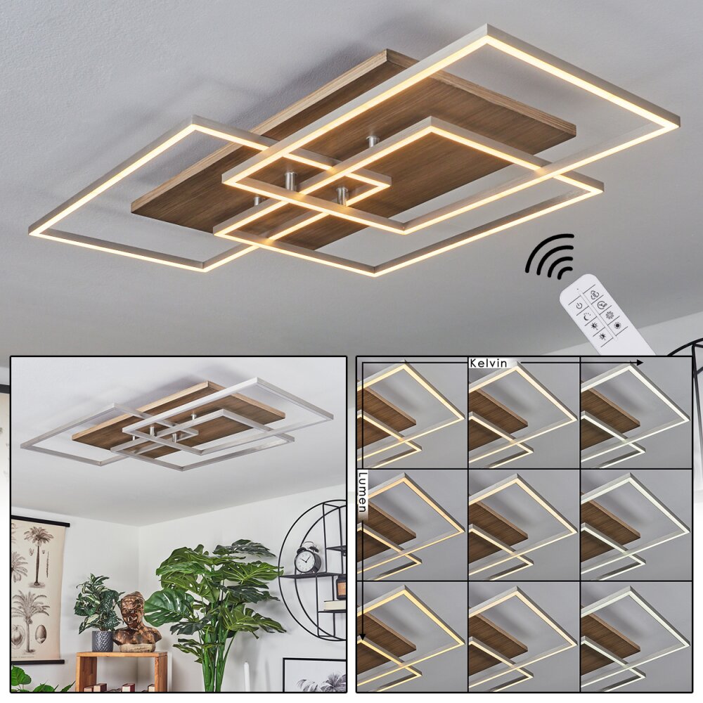 Plafonnier Blandford LED Écru, Nickel mat, Argenté, 3 lumières, Télécommandes main product photo