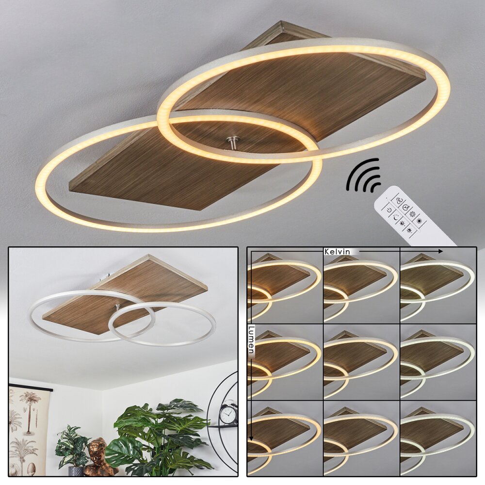 Plafonnier Blandford LED Écru, Nickel mat, Argenté, 2 lumières, Télécommandes main product photo