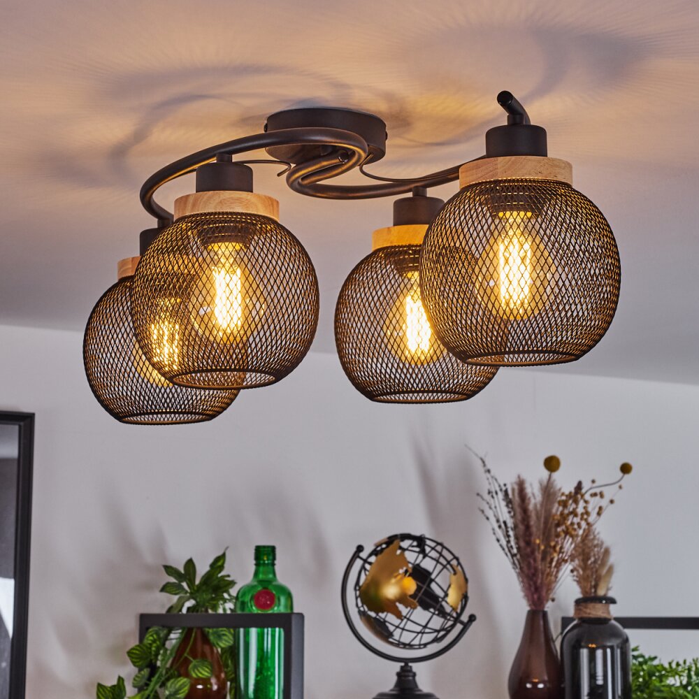 Plafonnier Reiden Noir, 4 lumières main product photo