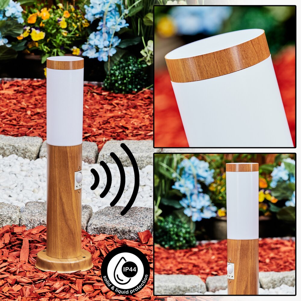 Borne lumineuse Gaborone Brun, Couleur bois, 1 lumière, Détecteur de mouvement main product photo