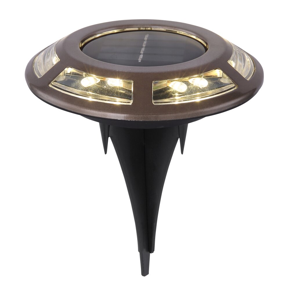 Lot de 2 lampes solaires Globo LED Cuivre, Noir, 12 lumières main product photo