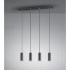 Suspension Zuoz Noir, 4 lumières