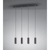 Suspension Zuoz Noir, 4 lumières