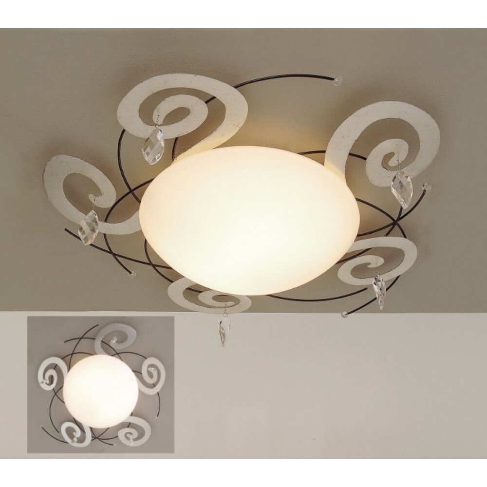 Plafonnier Holländer CASINO Noir, Argenté, 2 lumières main product photo