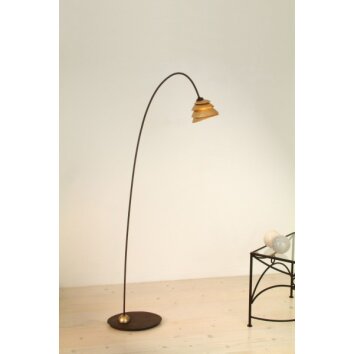 Lampadaire Holländer SNAIL ONE Brun doré, 1 lumière
