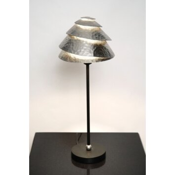 Lampe de table Holländer SNAIL ONE Noir, Argenté, 1 lumière