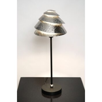 Lampe de table Holländer SNAIL ONE Noir, Argenté, 1 lumière