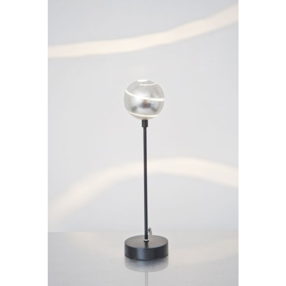 Lampe de table Holländer PICCOLA PALLA Noir, Argenté, 1 lumière main product photo