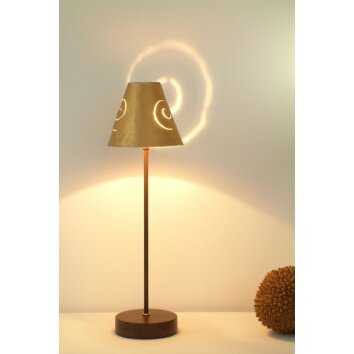 Lampe de table Holländer PICCOLA SCHERMO Brun doré, 1 lumière