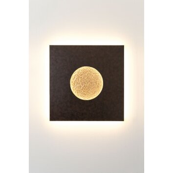 Applique murale Holländer LUNA LED Brun, Or, Noir, 1 lumière
